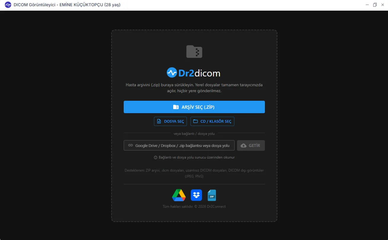 Dicom Görüntüleyiciyi Kullanın